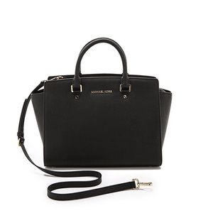 Black Michael Kors Selma Large TZ Satchel